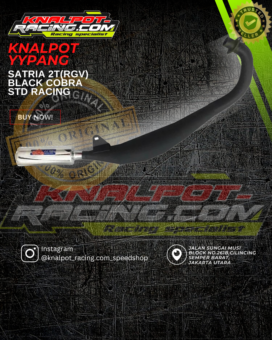 KNALPOT YYPANG SATRIA2T (RGV) BLACK COBRA STD RACING